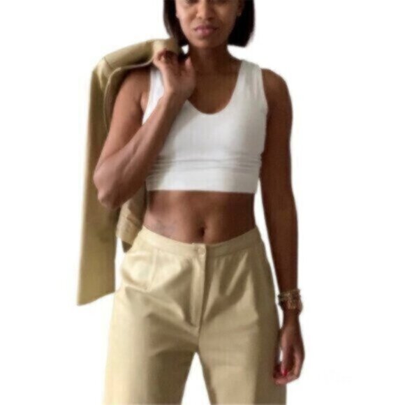 Carlisle 90s Vintage Genuine Leather Two Piece Pants Suit Set - Picture 4 of 13